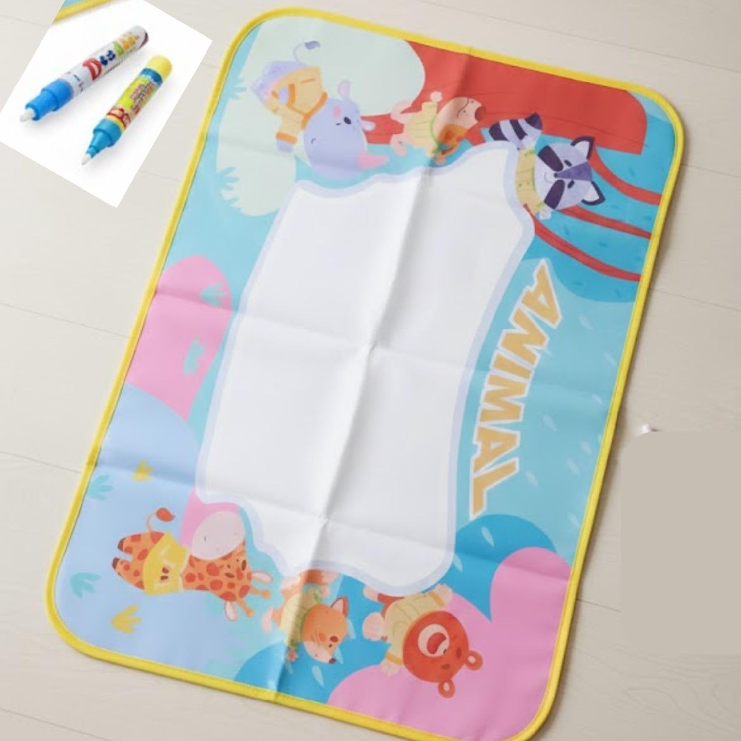 RUZARTH Magic Water Drawing Mat for Kids 3-7 Years | Large Reusable Mess Free Doodle Coloring Mat with Water Pen | Educational Writing & Painting Toy for Toddlers Boys Girls | Creative Birthday Gift