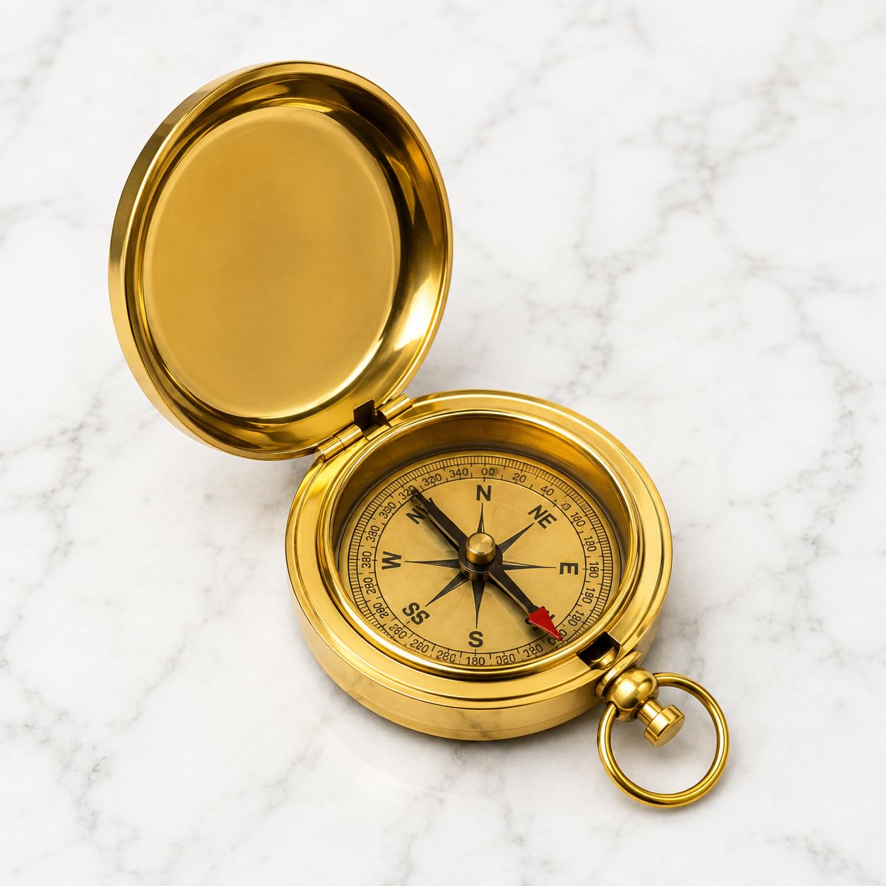 Brass Pocket Compass Vintage Nautical Direction Finder Portable Navigation Compass Collectible Gift 2 Inch-picture-47