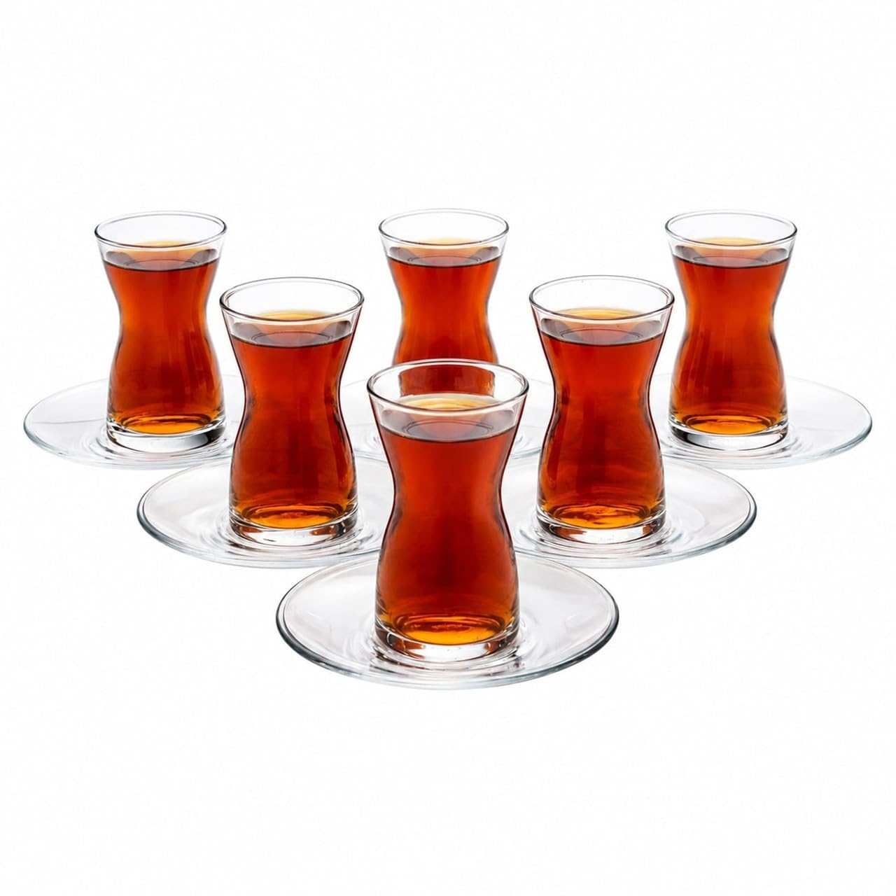 Queensway Home & Dining 130ml Turkish Tea Set, 6 Cups & Saucers — image 1