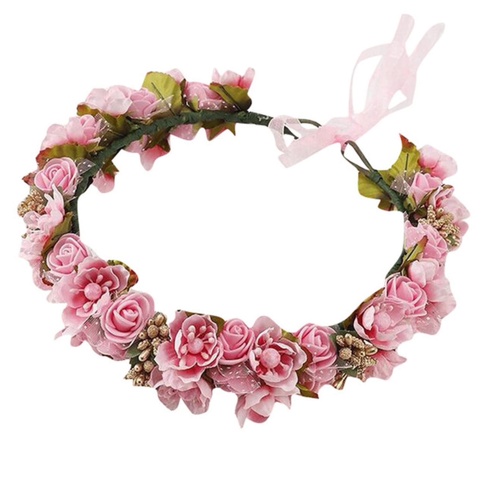 Fascia anni '20 Rustica Damigella d'onore Fascia per capelli Fasce per fiori Accessori per capelli da sposa Copricapo per corona di fiori da sposa Fascia per ghirlanda per ragazze di fiori da sposa