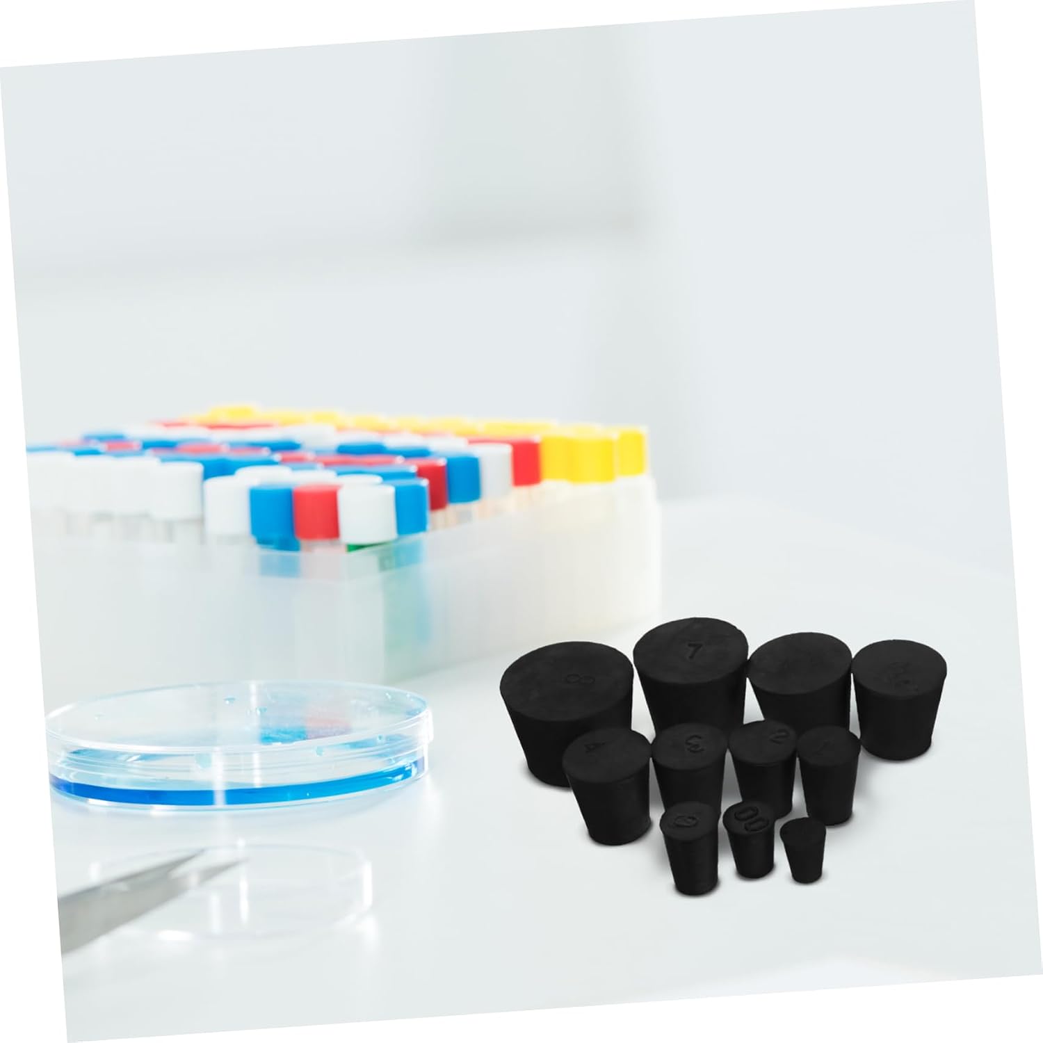 PRETYZOOM 11pcs Tapered Rubber Stoppers for Lab High Sealing Performance Experimental Bottle Plugs Flexible Design for Various Containers Lab Equipment Sealing