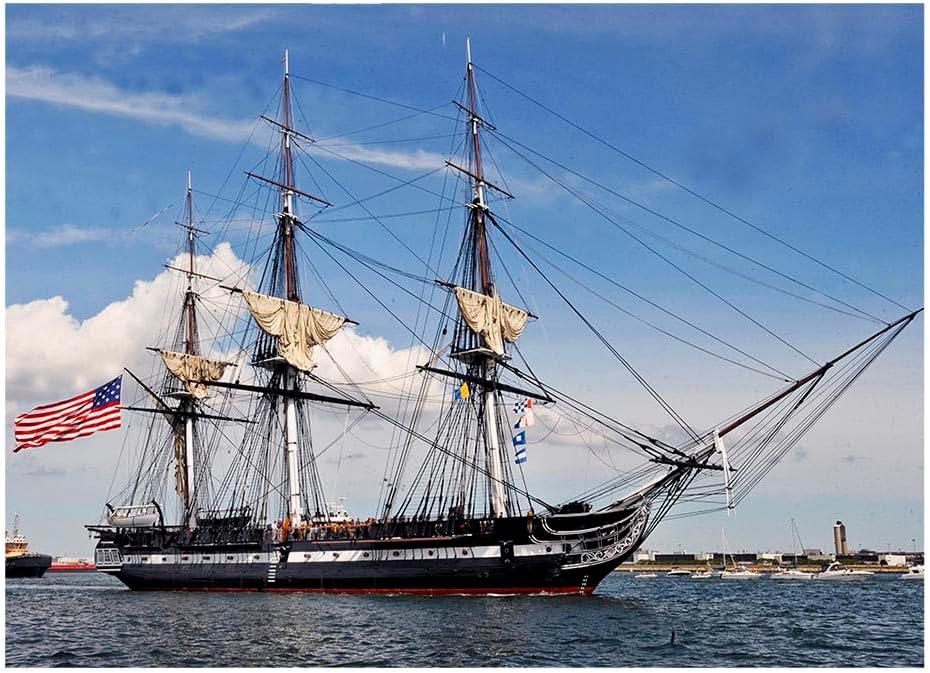 1000 Piece Multicolor Jigsaw Puzzle - The World's Oldest Commissioned Warship USS Constitution Sails Under Her Own Power