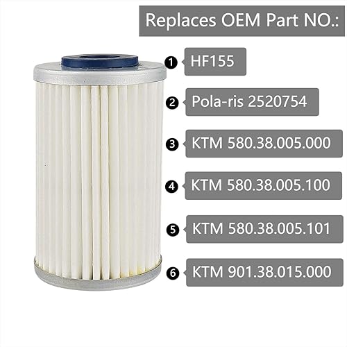 Miniatura 2 de Filtro de aceite HF155 apto para motocicletas Pola-ris 2520754 KTM Husa-berg Beta-motor Gas Hus-qvarna ATV (2 unidades)