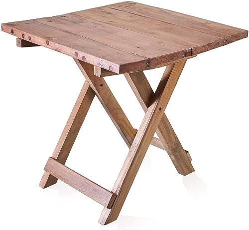Square Folding Coffee Table - 50cm - Recycled Wood