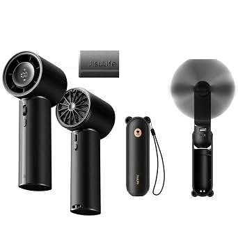 JISULIFE 3 IN 1 Mini Portable Fan & Handheld Fan Pro1 Mini, Elite PU Leather, 30 Hour Cooling Power
