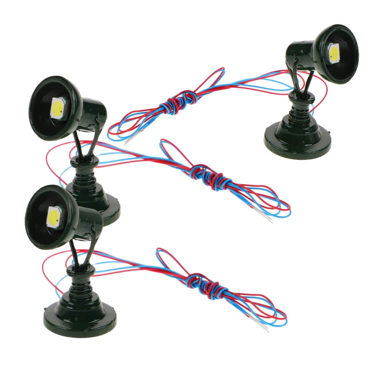 KALLORY Miniature Train Model Spotlights 3pcs Street Light Models for Model Railway DIY Decorative Lighting Set