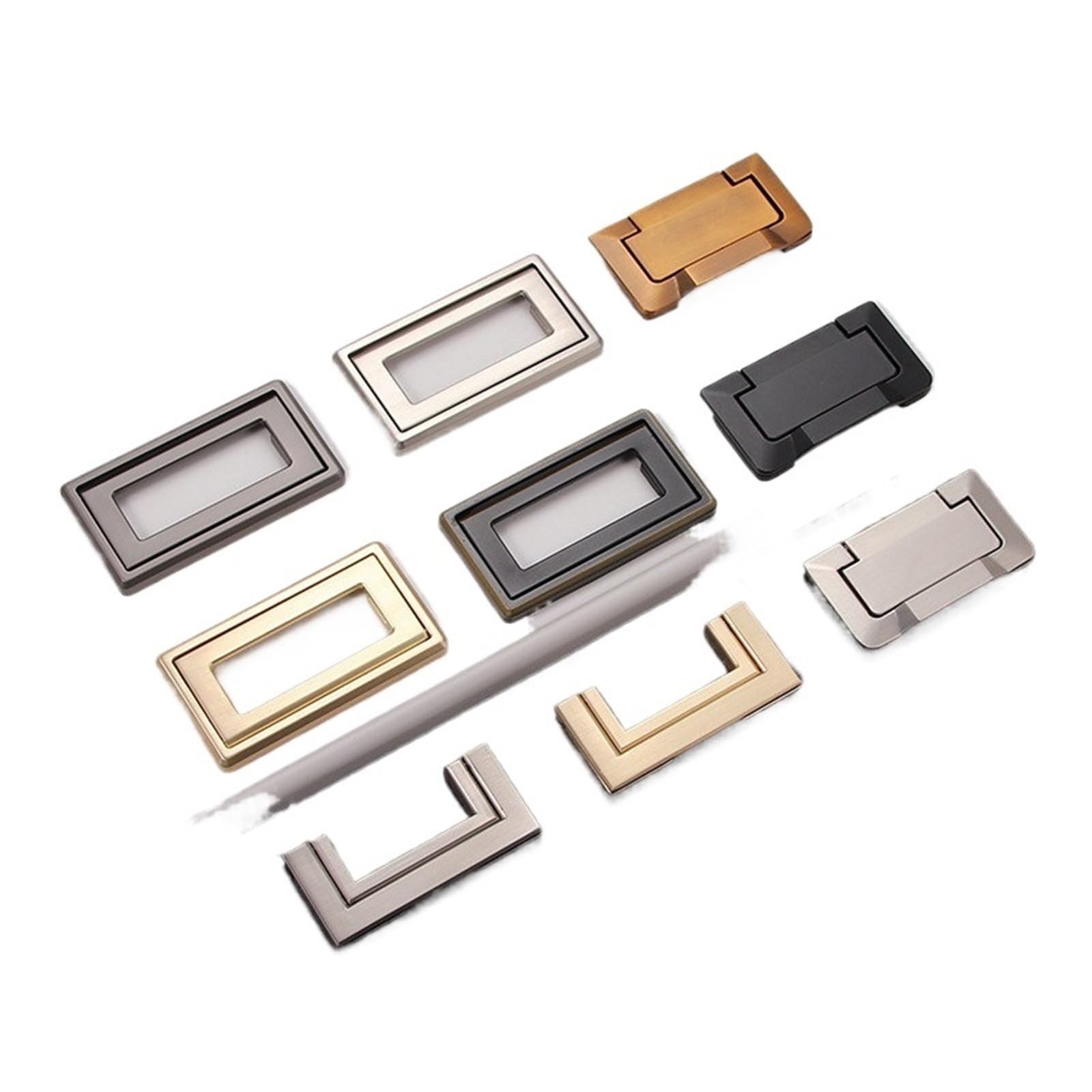 KDHCVKZ 1pcs Zinc Alloy Tatami Hidden Wardrobe Handles Cupboard Pulls Black Drawer Knobs Furniture Handle Cabinet Knobs Handles(A-Black)