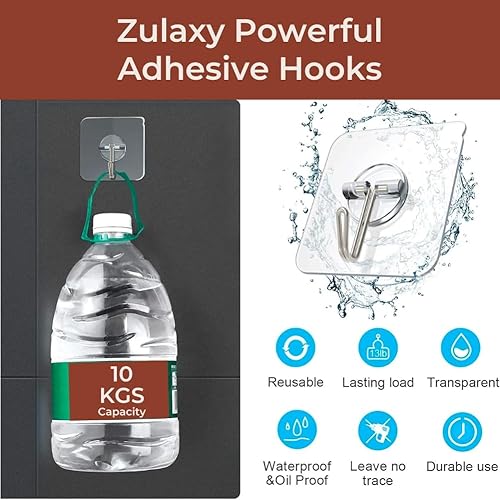 Miniatura 5 de Paquete de 10 ganchos para colgar en la pared sin taladrar, ganchos autoadhesivos para pared, resistentes, fuertes, sin clavos, accesorios de