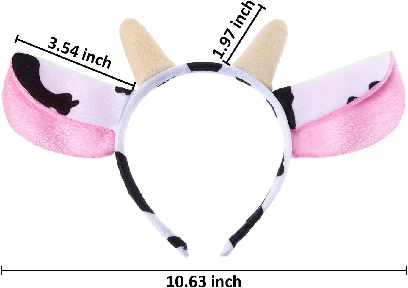 WILLBOND 3 Pack Cow Headband Cosplay Cow Ear Headband Girl Adult Fancy Dress Accessory - Image 2