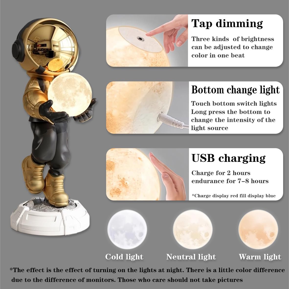 Astronaut Statue, Spaceman Sculpture, Home Decor Sculpture, Cool Metal mask Decoration, Large Spaceman Figurine Decoration