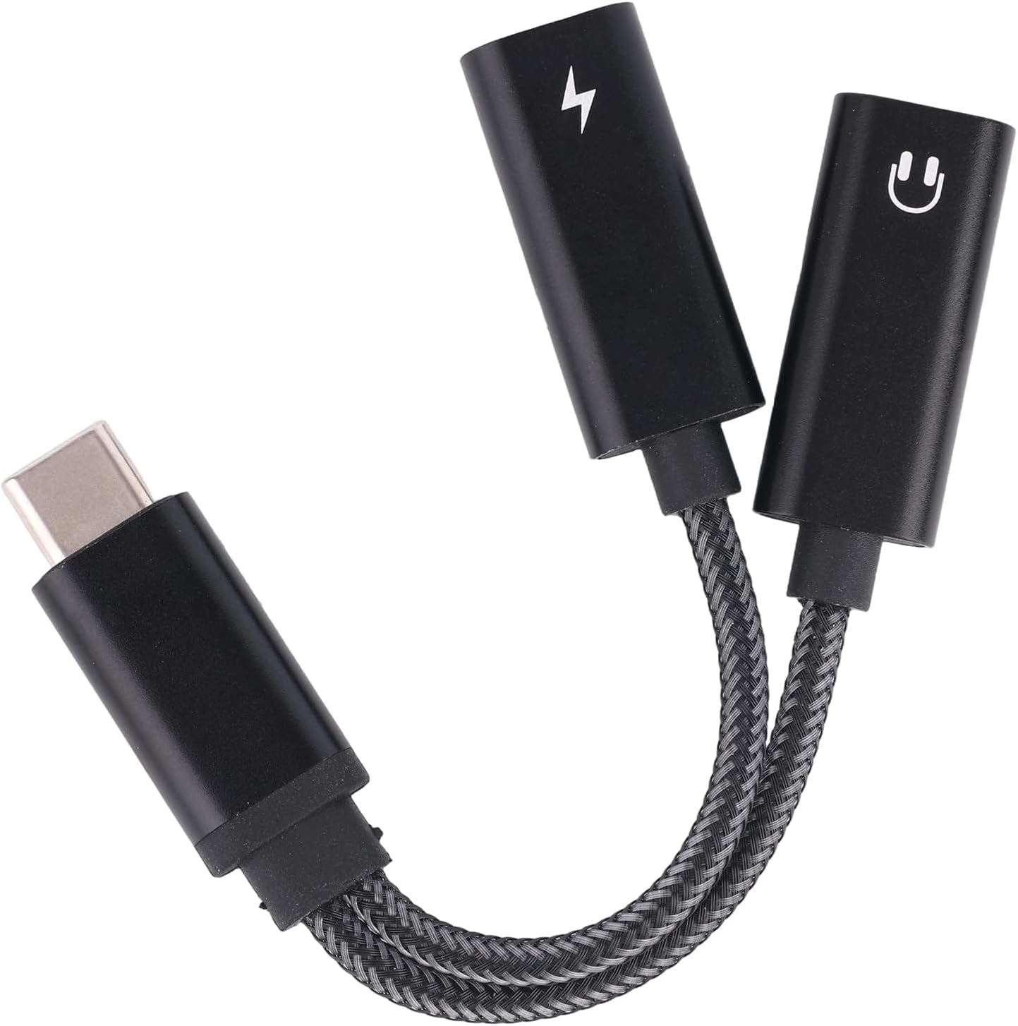 2 in 1 USB C Splitter, Dual Type C Headphone and Charger Adapter with PD 60W Fast Charging for iPhone 16 15 Pro Max, Samsung Galaxy S25 S24 Ultra, iPad, MacBook, and More USB-C Devices
