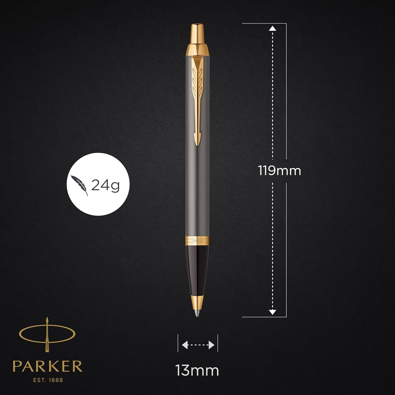 Parker IM Clip-on retractable ballpoint pen Azul 1pieza(s) - Bolígrafo (Azul, Marrón, Clip-on retractable ballpoint pen, Medio, Ambidiestro, 1 pieza(s))