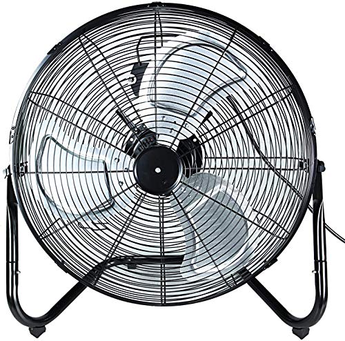 Simple Deluxe 20 Inch 3 Speed High Velocity Heavy Duty Floor Fan for Industrial Commercial Residential and Greenhouse Use Black