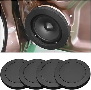 4 PCS 6.5" Foam Speaker Enhancer, Self Adhesive Car Door Speaker Fast Rings Foam Baffles, Automotive High Rebound Sponge Bass Blocker Pads for Enhancing Stereo Sound