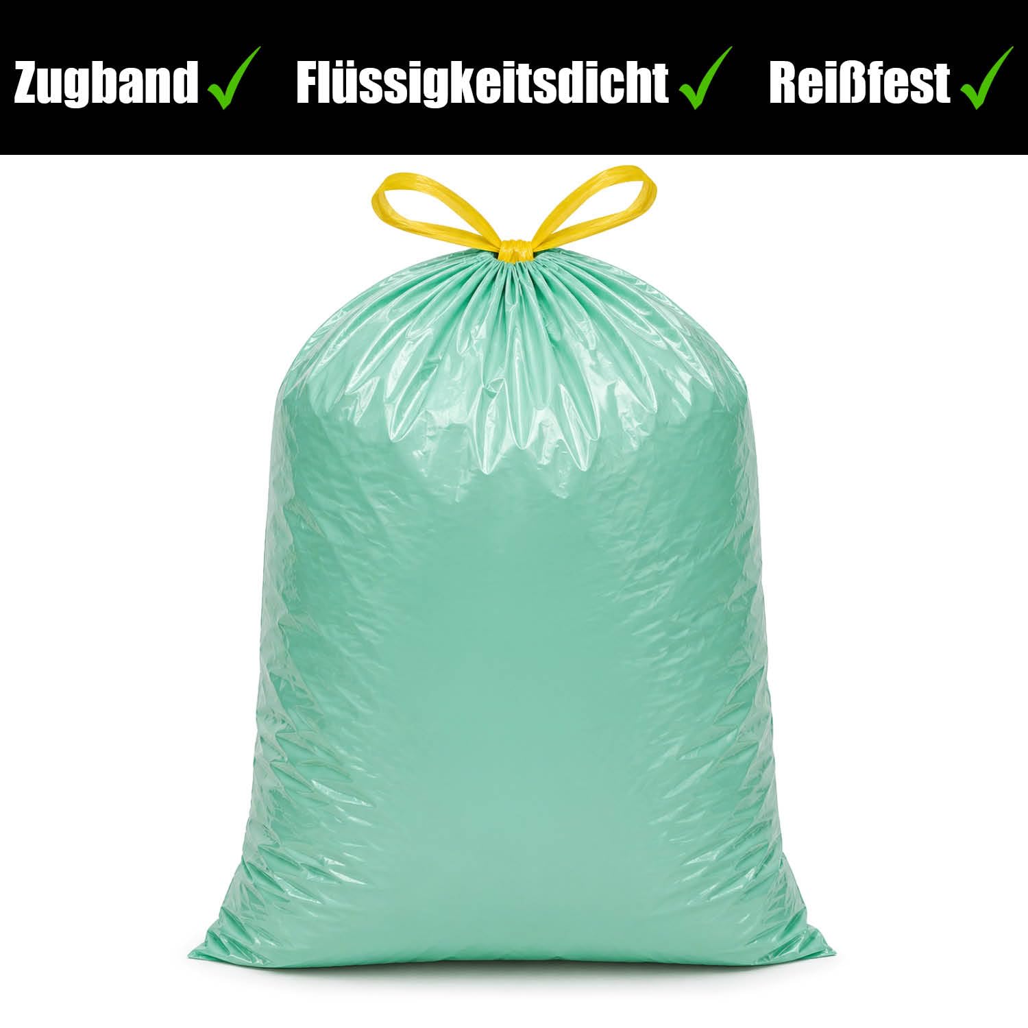 com-four® 540x Müllbeutel mit Zugband 60 Liter - reißfeste Abfallsäcke - Mülltüten flüssigkeitsdicht - Müllsäcke für Haushalt, Gastronomie und Gewerbe - 20 Stück pro Rolle (60 Liter - 540 Stück)