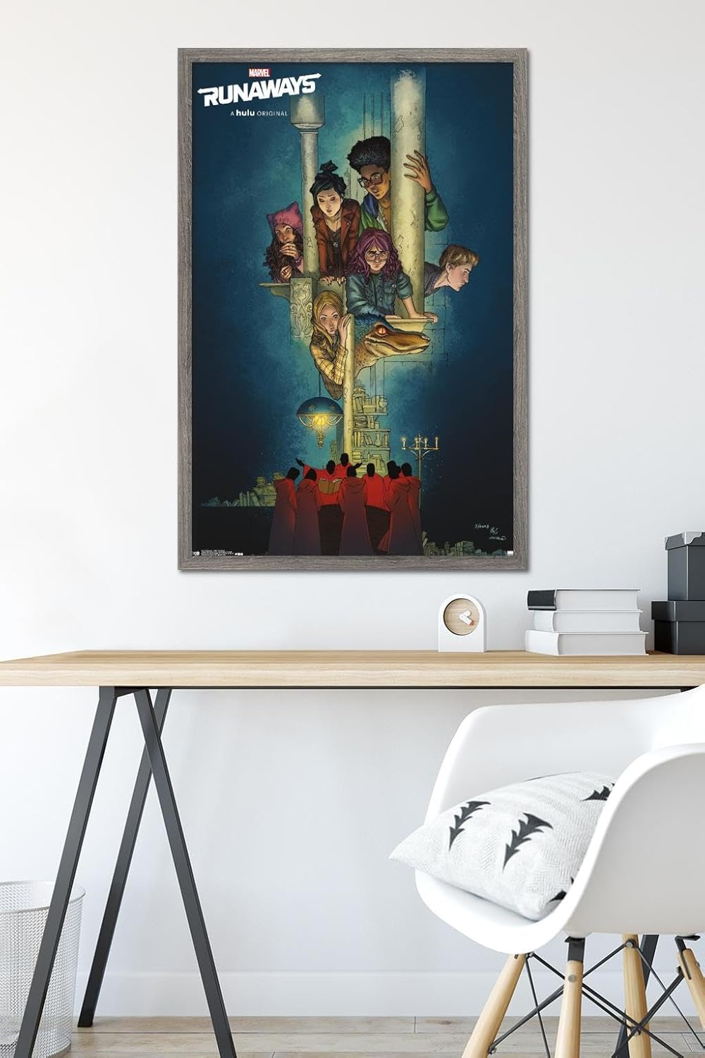 Trends International Marvel Comics TV - The Runaways - Comic One Sheet Wall Poster, 34L x 22.4W, Barnwood Framed Version