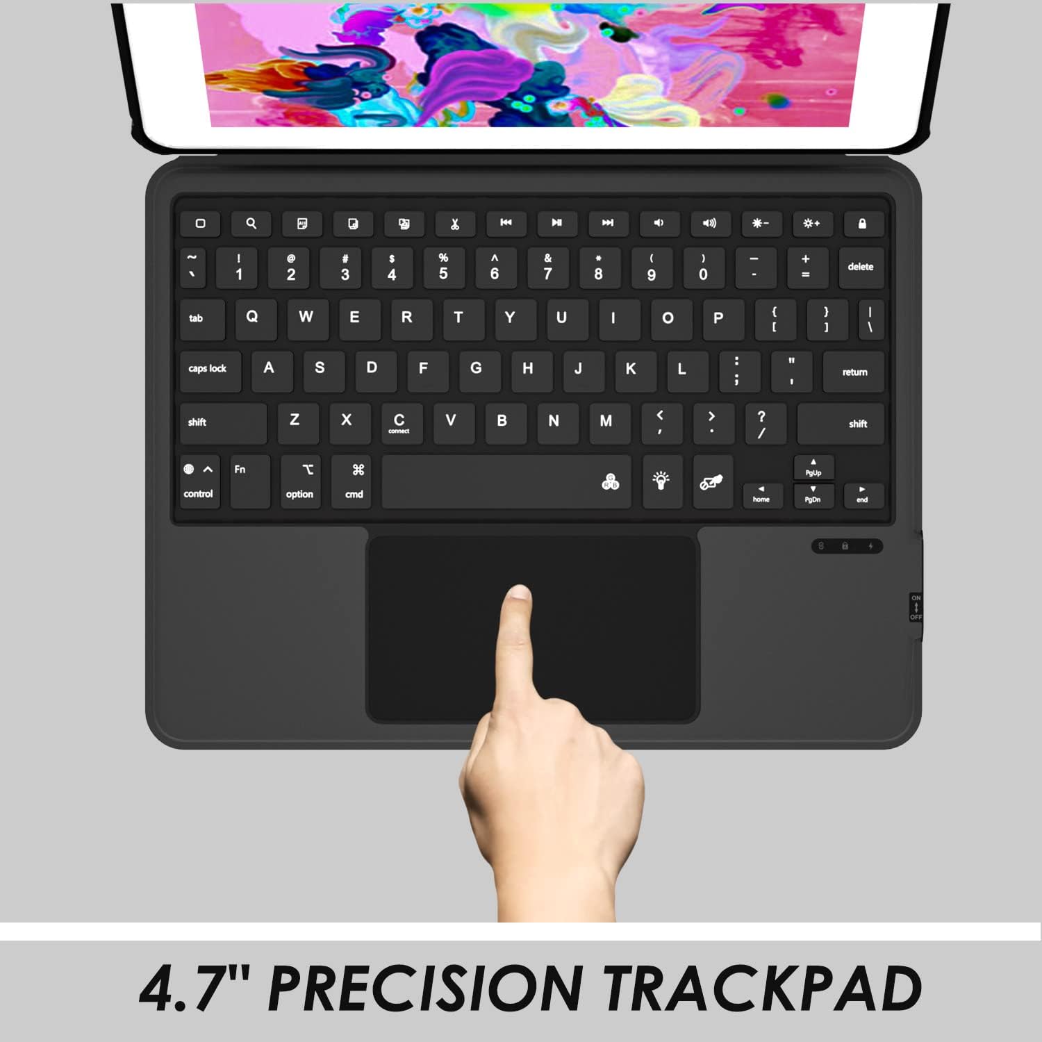 Keyboard Case Compatible for iPad 10.2 inch 2021 9th & 8th & 7th Gen,Air 3,Pro 10.5 in,Magnetic Detachable Kickstand case with Bluetooth Backlit Trackpad Keyboard - Image 5