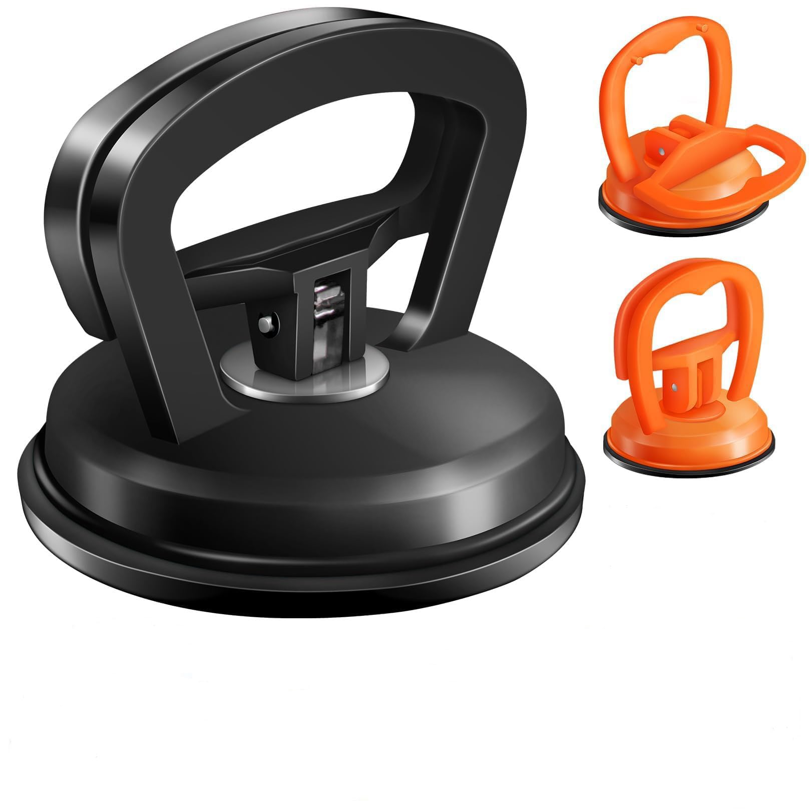 Dent Puller,Dent Removal Kit,3 Pack Car Dent Puller Kit Handle Lifter,Powerful Car Dent Remover,Suction Cup Dent Puller and Paintless Dent Repair Kit for Car Body Dent (black（L）1pcs+orange（S）2pcs)
