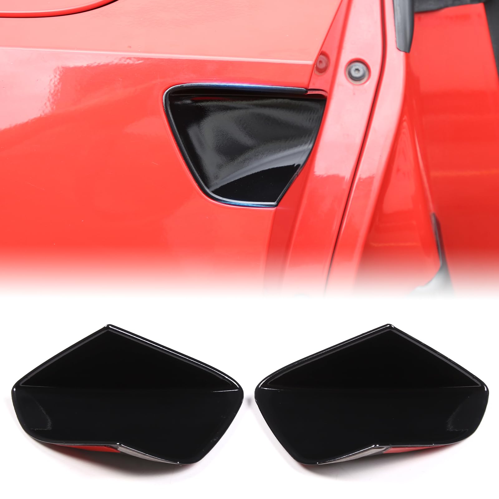 for C7 Corvette Accessories Look Door Handle Trim Bowl Cup Scratch Protector Cover Trim for Chevrolet Corvette C7 2014-2019 ABS Exterior Door Handle Cover Trim (Piano Black)