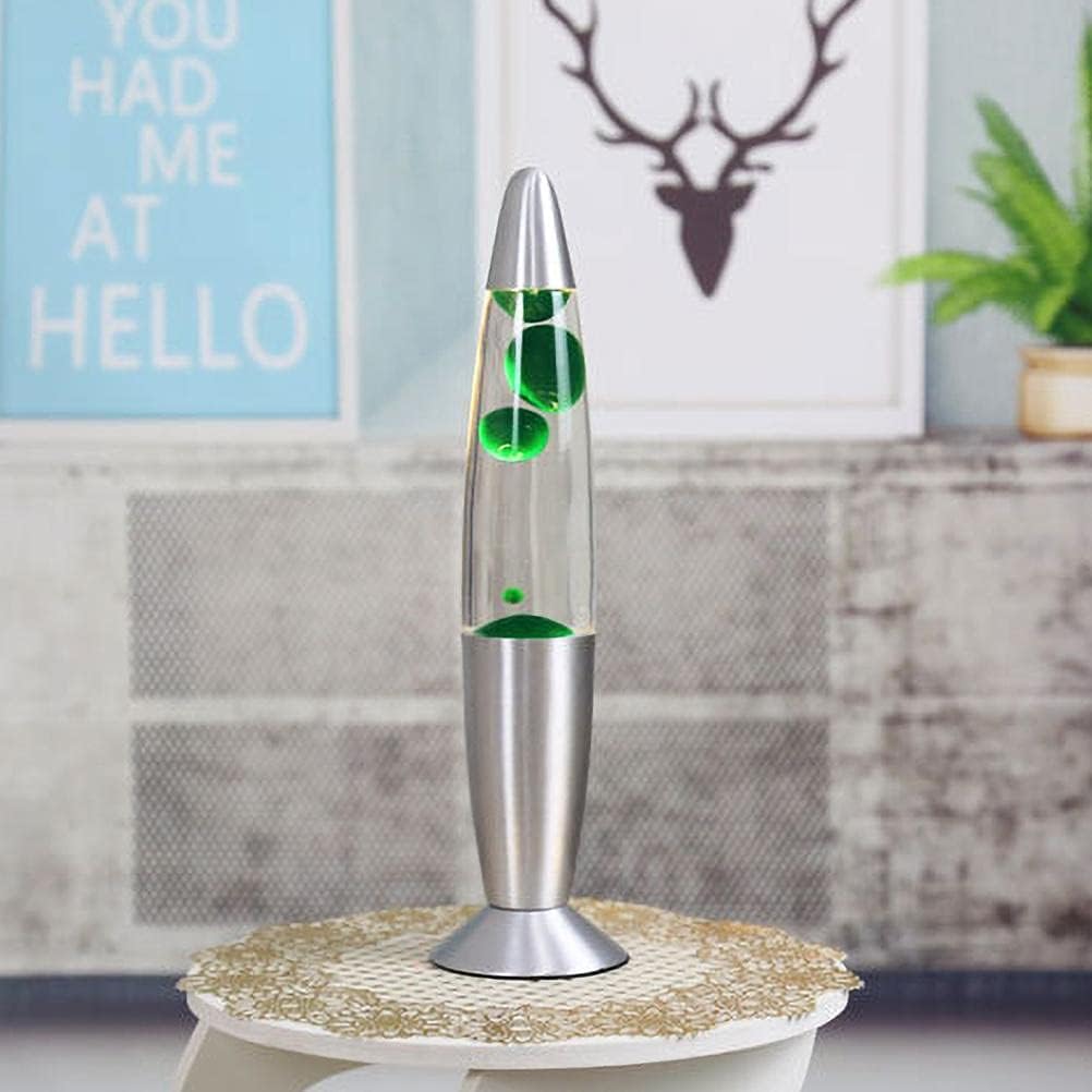 Dan&Dre Volcano Wax Lamp, Motion Lamp with Streamlined Design for Warm Light, Liquid Flowing, Aluminum Alloy and Tempered Glass, 25W (Green)