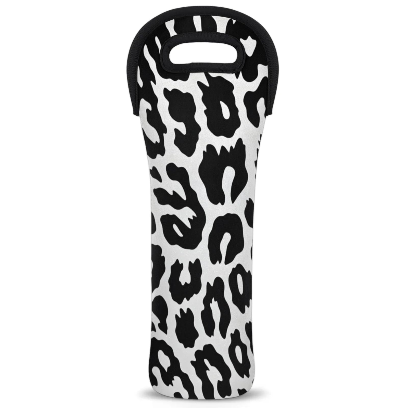 Neoprene Wine Tote Carrier Bag for Wine,Water, Champagne, Beer, Baby Bottles 15.6 x 5.1 Inches, Protective Wine Bag,Leopard Cheeth Print