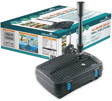 AllPondSolutions CUP-311-2500L/H All in One Pond Pump Filter with Fountain and 11w UV Steriliser, Clear Water Algae Control for Ponds up to 4000L