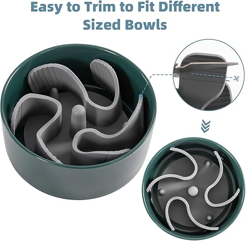 Miniatura 4 de Jaoul Cuencos para perros de alimentación lenta con ventosas de pulpo para perros pequeños, medianos y grandes (canaleta, gris)