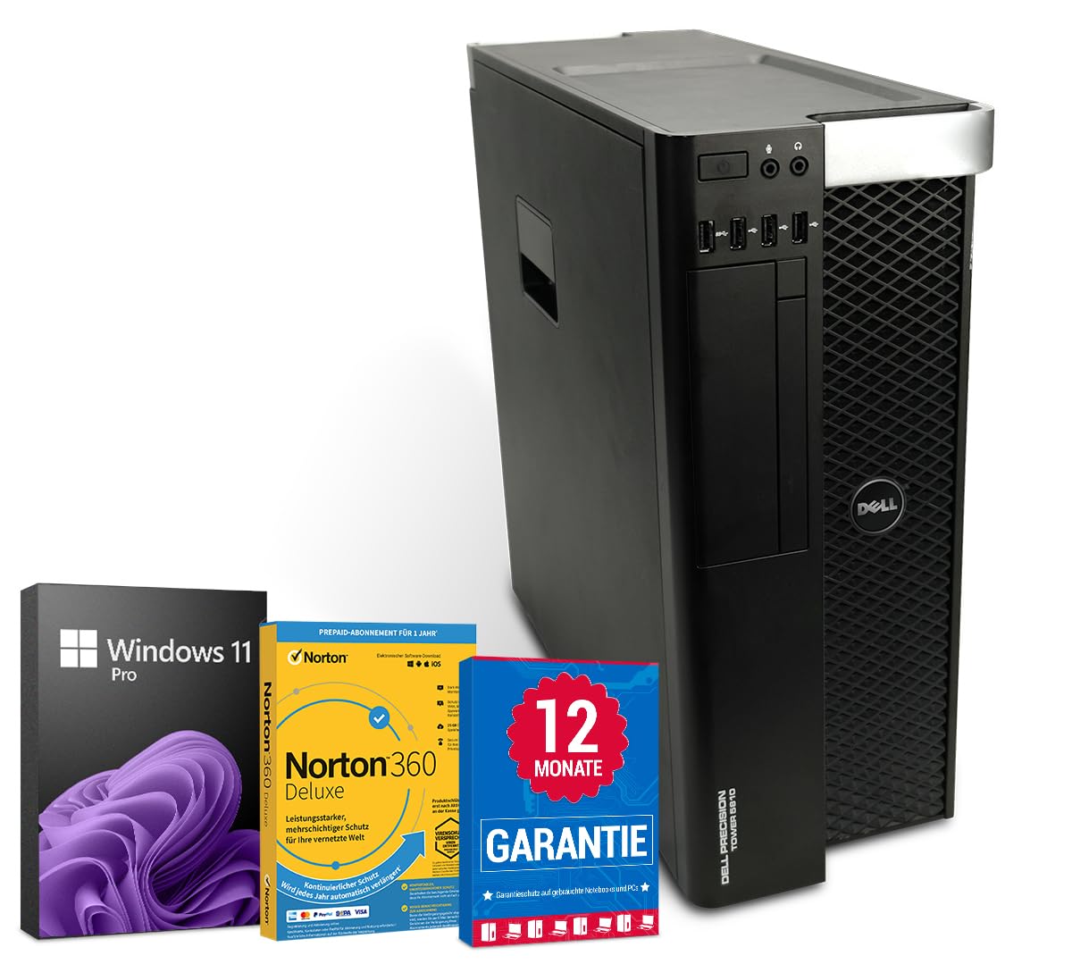Dell Precision 5810 PC Computer Intel Xeon-E5-1650-V3@ bis zu 3,8 GHz 32 GB 512 GB SSD mit Windows 11 Pro & GRATIS Bluetooth, WLAN & Antiviren-Software inkl. 12 Monate Garantie (Generalüberholt)