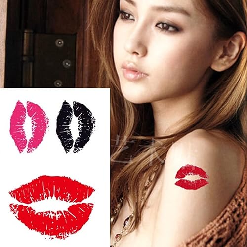 Miniatura 2 de 150 calcomanías de tatuajes temporales de San Valentín sexy beso labios tatuajes decoración del día de San Valentín calcomanías de tatuaje falsas