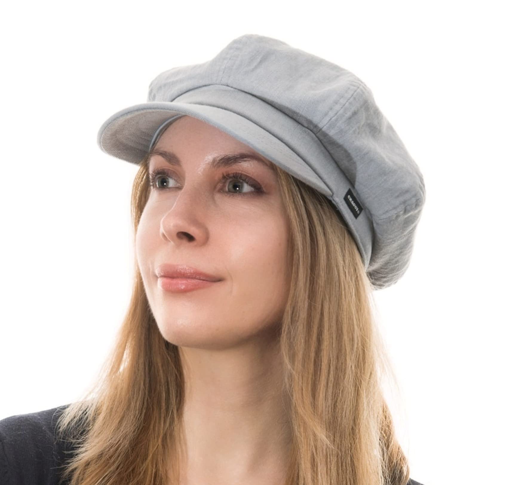 CRAGGI Baker Boy Hat Newsboy Cap Shelby Hat Light Grey Washed Denim Hat