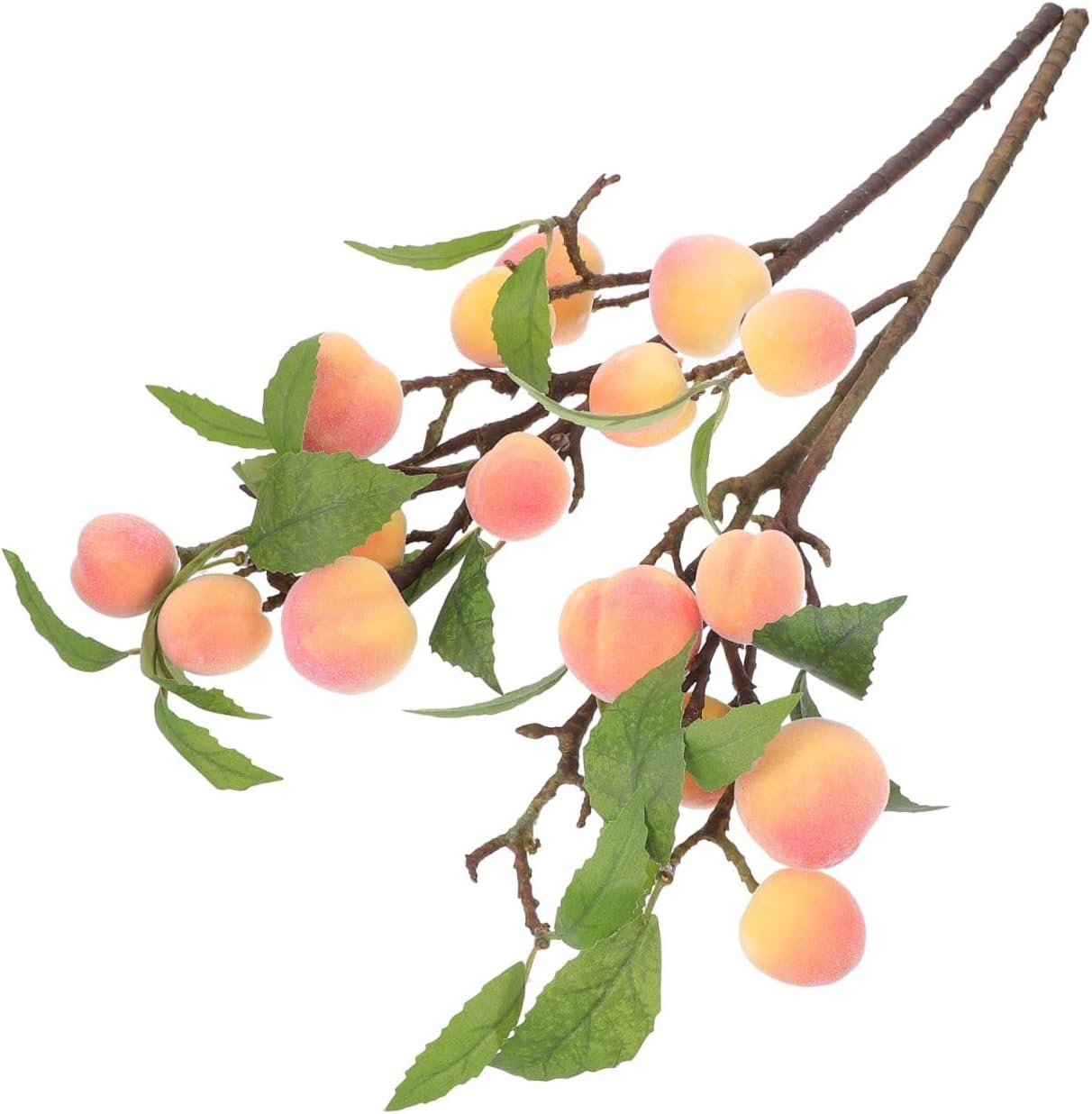 Faux Peach Fruit Branches 2pcs Medium Pink Artificial Berries Stems Simulation Branches for Home Décor Flower Arrangement