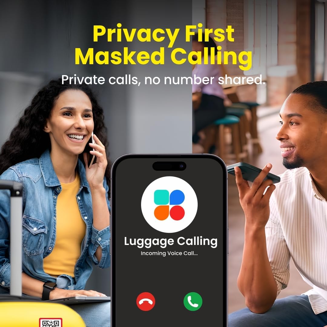 2Pcs Luggage Smart QR Tag | Real-time Scan Instant Alerts | Lost & Found Waterproof Label for Laptop Bags, Suitcase, Backpack | Masked Private Calling SOS Location Alert for iOS & Android image 2