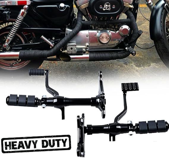 Astra Depot Black Forward Controls Foot Pegs Footrest Compatible For Harley Davidson Sportster 883 1200 XLH XL '91-03