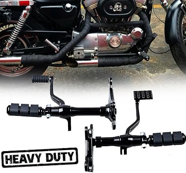 Astra Depot Black Forward Controls Foot Pegs Footrest Compatible For Harley Davidson Sportster 883 1200 XLH XL '91-03