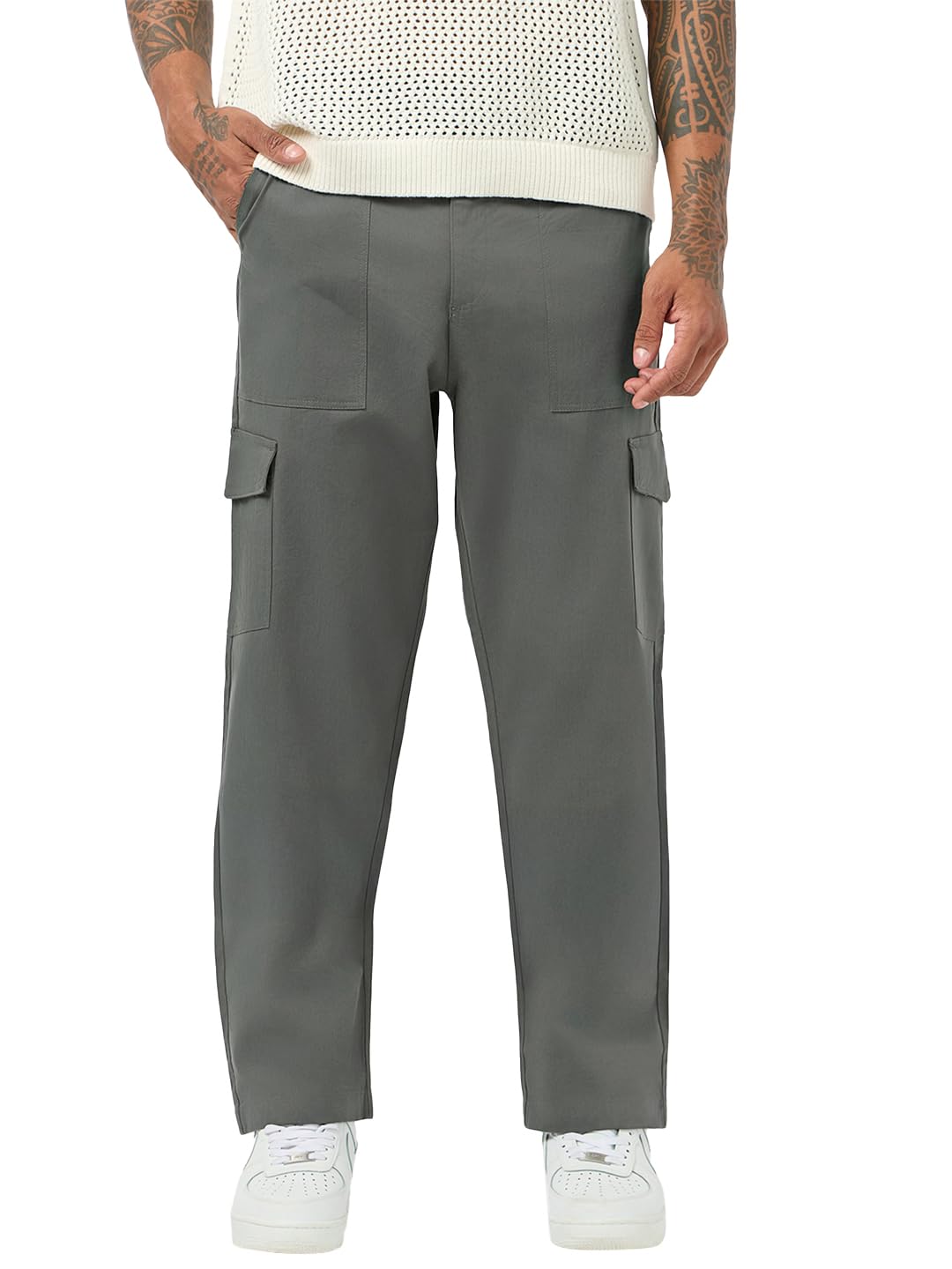 bewakoof Men's Straight Fit Mid Rise Pants-picture-18