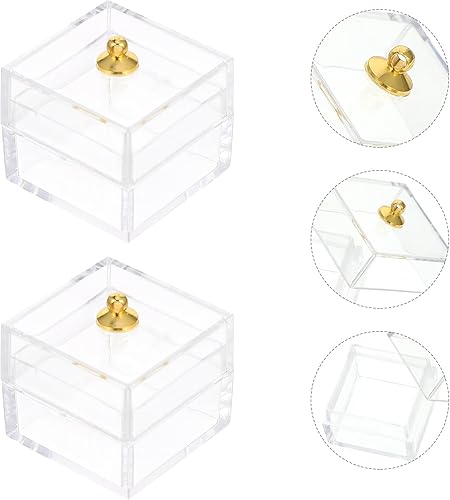 Miniatura 8 de Caja de exhibición de dulces para casa de muñecas, mini caja transparente, contenedor de almacenamiento para dulces con tapas, caja de joyería