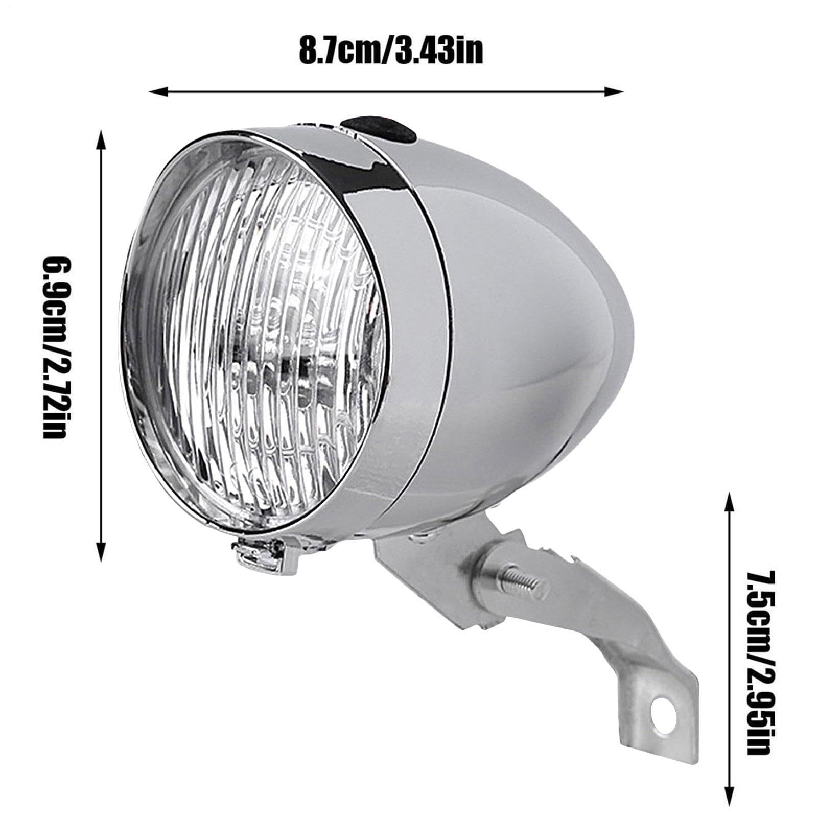 Illuminazione per bicicletta, Lampada Frontale Retro a 3 LED, Strumento Luminoso Impermeabile per la Guida di Notte, Ciclismo, Scooter, Accessorio da Esterno Compatto, Design Facile da Installare
