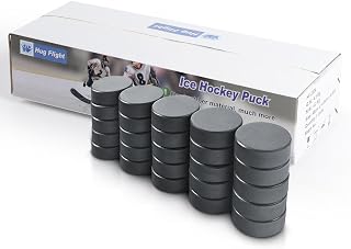 Hug Flight Bulk Hockey Pucks - 25 Official Practice Pucks per Case, Durable Hard Rubber for Training & Competition
