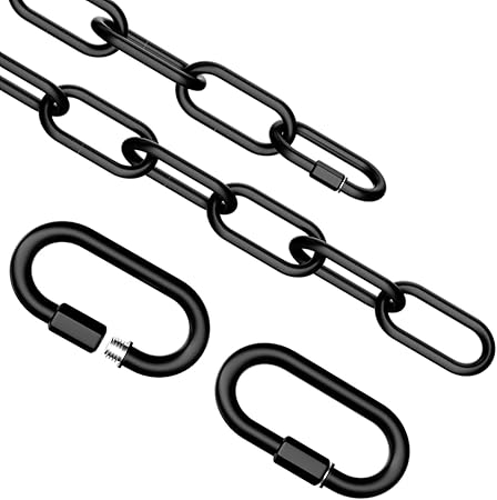 3 Feet Industrial Black Light Fixture Chain, Plant Hanging Chain, with Detachable Link, Maximum Load is 60 Pounds