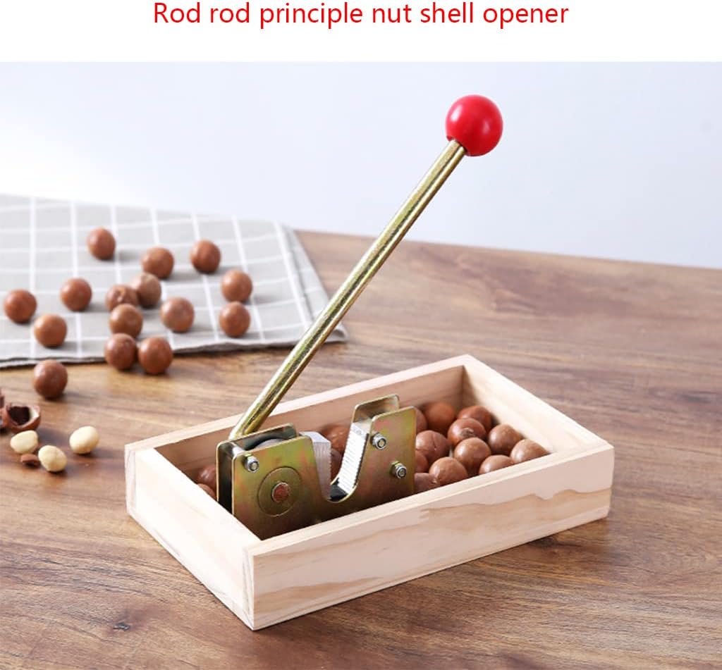 Multiple Purposes Pecan Nut Crackers with Wood Storage Box High-Efficiency for Macadamia Pecans Easy to Use