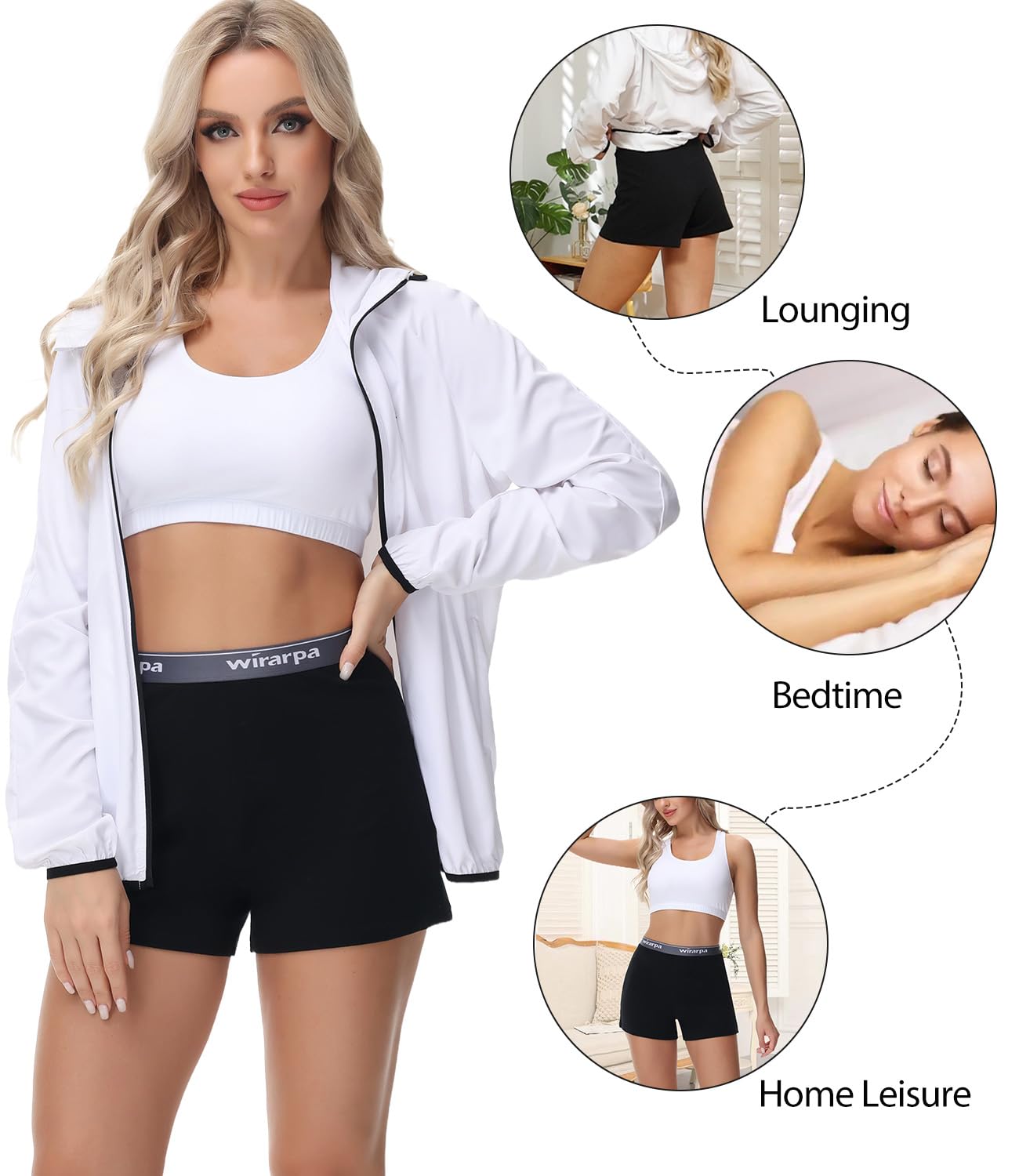 wirarpa Damskie bawełniane spodenki do spania Comfywear Lounge piżamy szorty 3-pak
