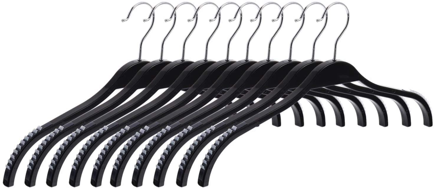 MOSHUO Wall Hanger 1 Set 10 Pcs Clothing Hangers Coat Hangers Traceless Clothes Hangers (Size : 37.6X23.5CM) (Color : Black, Size : 37.6X23.5CM)