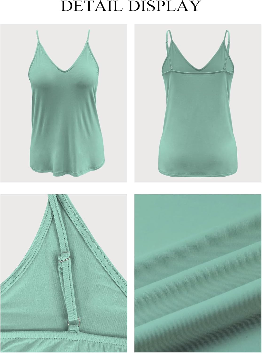 LOLONG V Neck Tank Tops for Women Summer Sexy Spaghetti Strap Sleeveless Shirts - Image 5