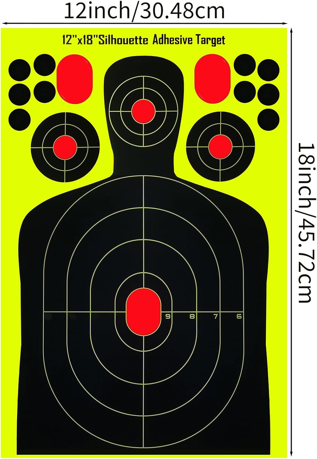 12x18 Inch Silhouette Splatter Targets – High-Visibility Reactive Shooting Targets with Bright Yellow Impact Marks for Indoor & Outdoor Training