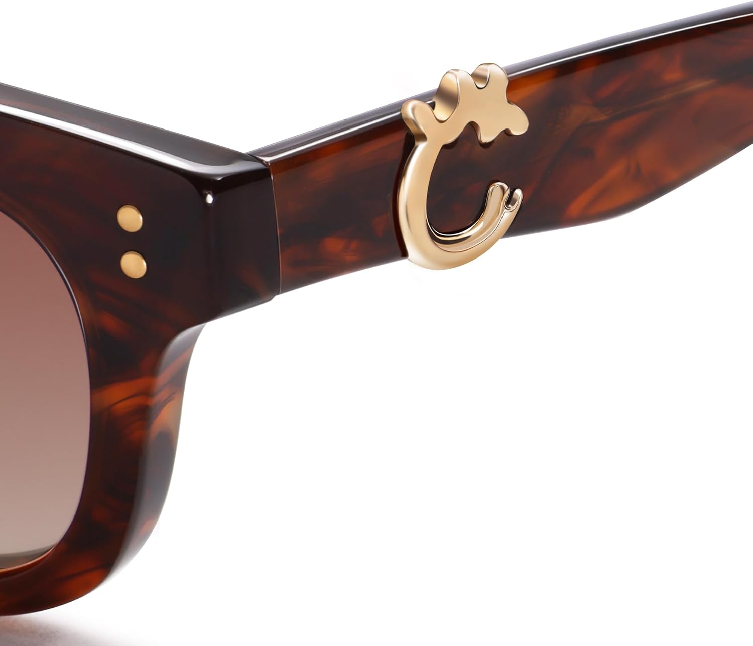 SOJOS Narrow Rectangle Sunglasses for Women, Polarized UV400 Acetate Frame, Retro Classic with Coral Accent, Lace Coral - Image 5