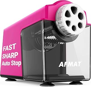 Electric Pencil Sharpener Heavy Duty with Auto Stop Plug-in Power - 6-Hole Adjustable Sharpeners for Classrooms Teachers Art Studios - 10,000+ Sharpenings Teacher Must Have