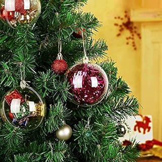 8cm 20pcs Christmas Baubles Clear Fillable Christmas Ball Xmas Decor