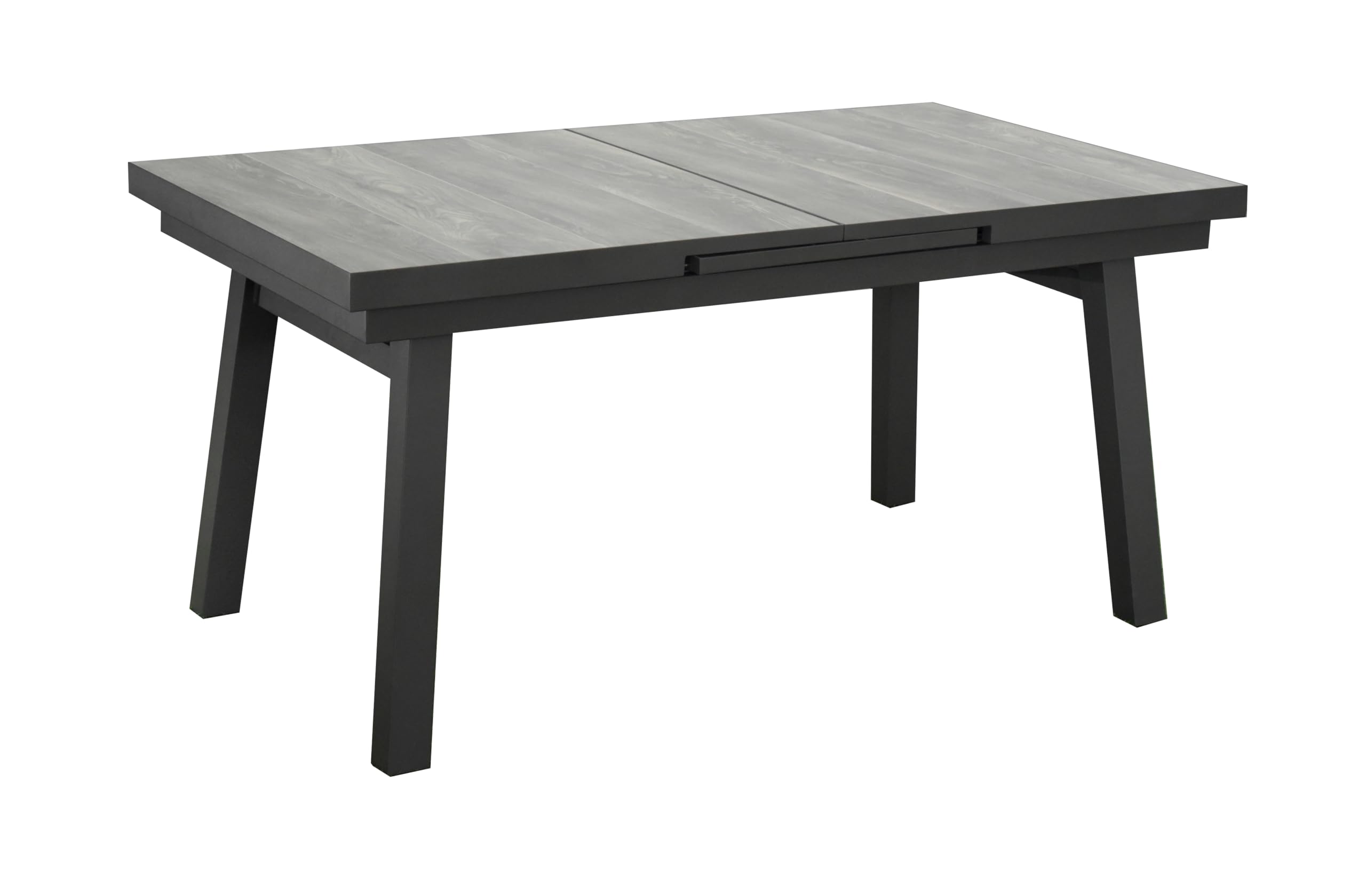 bellavista Home&Garden Gartentisch Sydney – Ausziehtisch 162–212 x 100 x 76 cm, Aluminium pulverbeschichtet anthrazit, Keramik-Tischplatte in Holzoptik, für 6–8 Personen