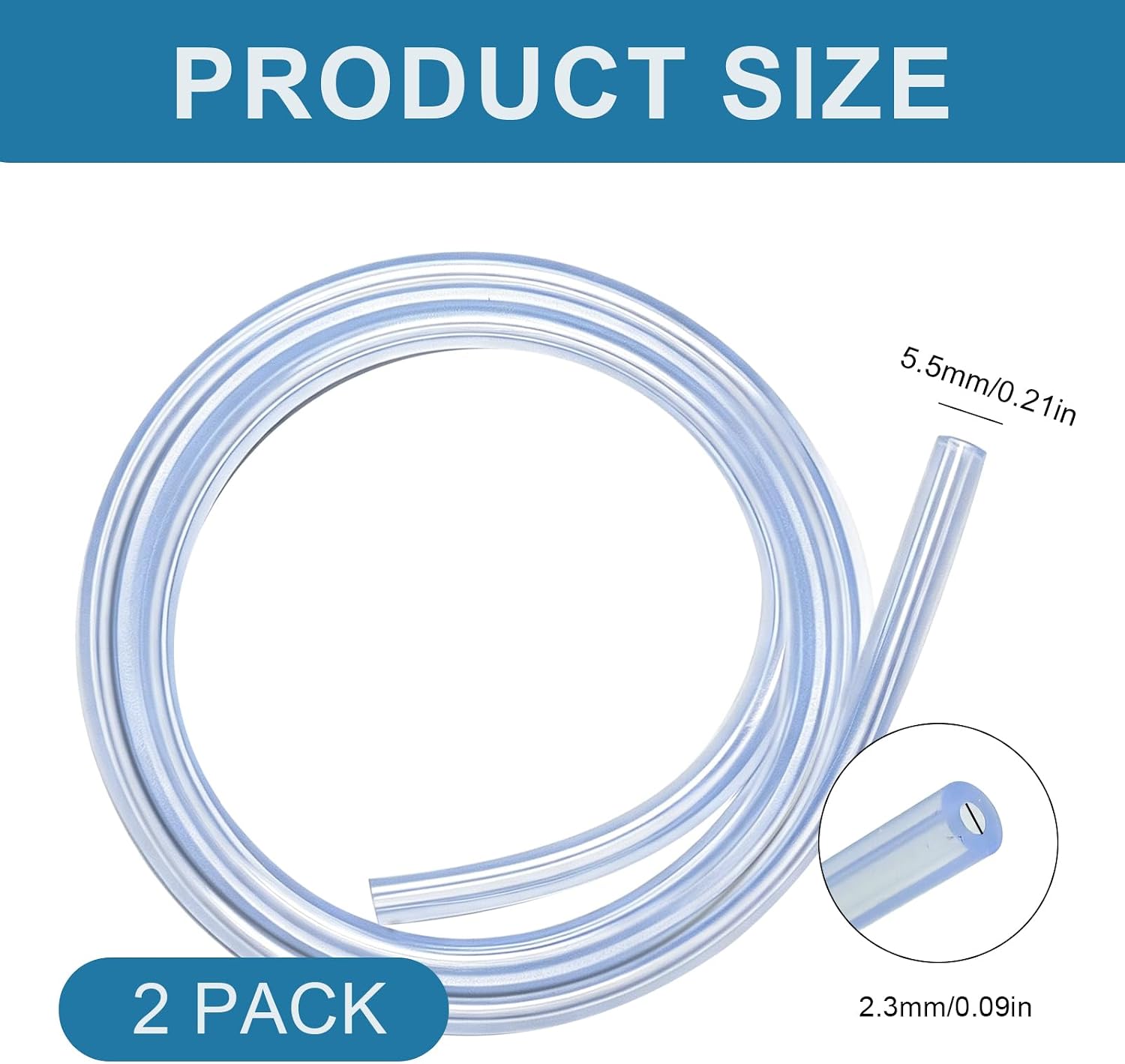 2' Blue Nitro Fuel Line Silicone Heat-Resistant & Anti-Corrosion Fuel Tube for RC Nitro Engine Models (2 Pack)