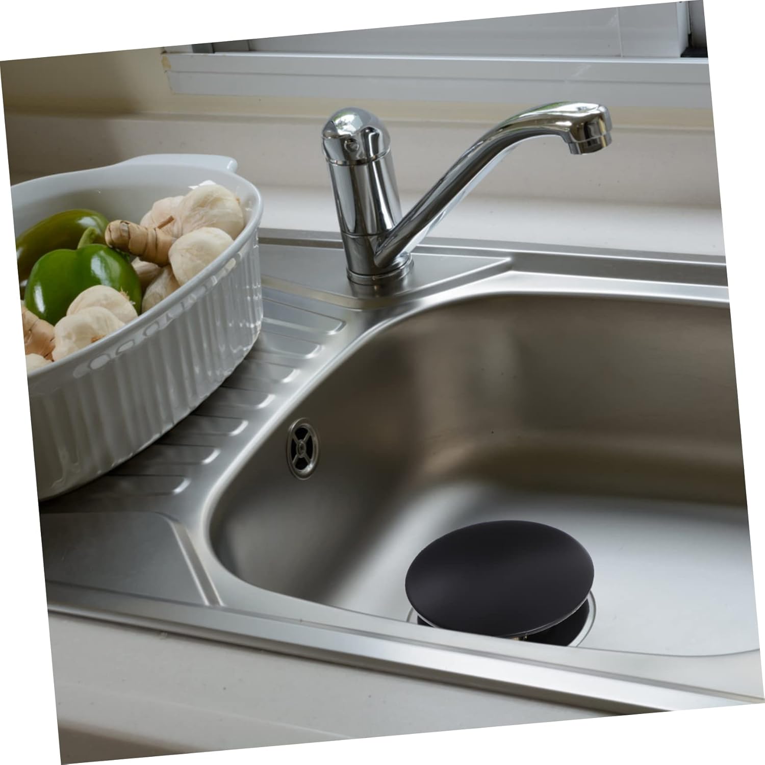 ARTIBETTER 4pcs Vanity Sink Drain Stopper Copper up Drain for Bathroom Overflow -clog Design Modern Hair Catcher Easy Installation Without Tools